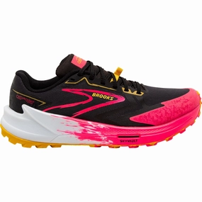 Brooks Catamount 3 Womens Trail Running Shoes - Black Brooks cushioned sneakers for distance running