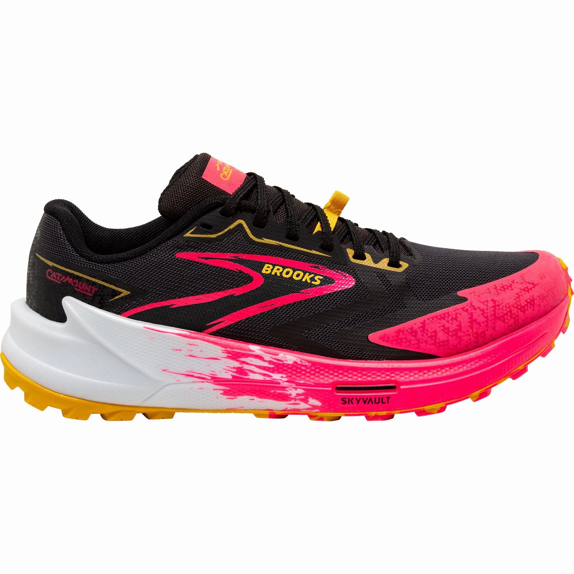 Brooks Catamount 3 Womens Trail Running Shoes - Black Brooks cushioned sneakers for distance running
