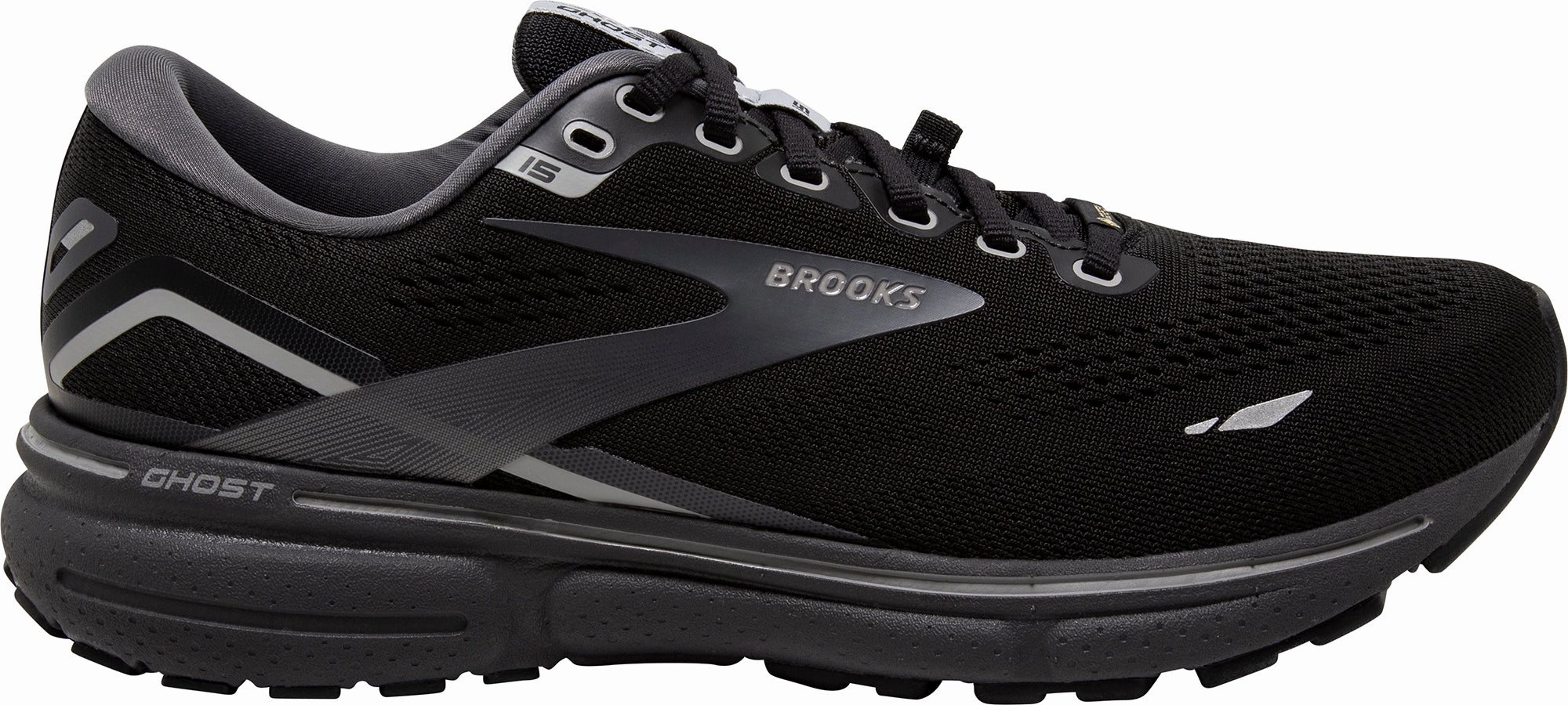 Brooks Ghost 15 GORE-TEX Mens Running Shoes - Black Brooks cushioned sneakers for distance running