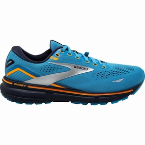 Brooks Ghost 15 GORE-TEX Mens Running Shoes - Blue Brooks cushioned sneakers for distance running