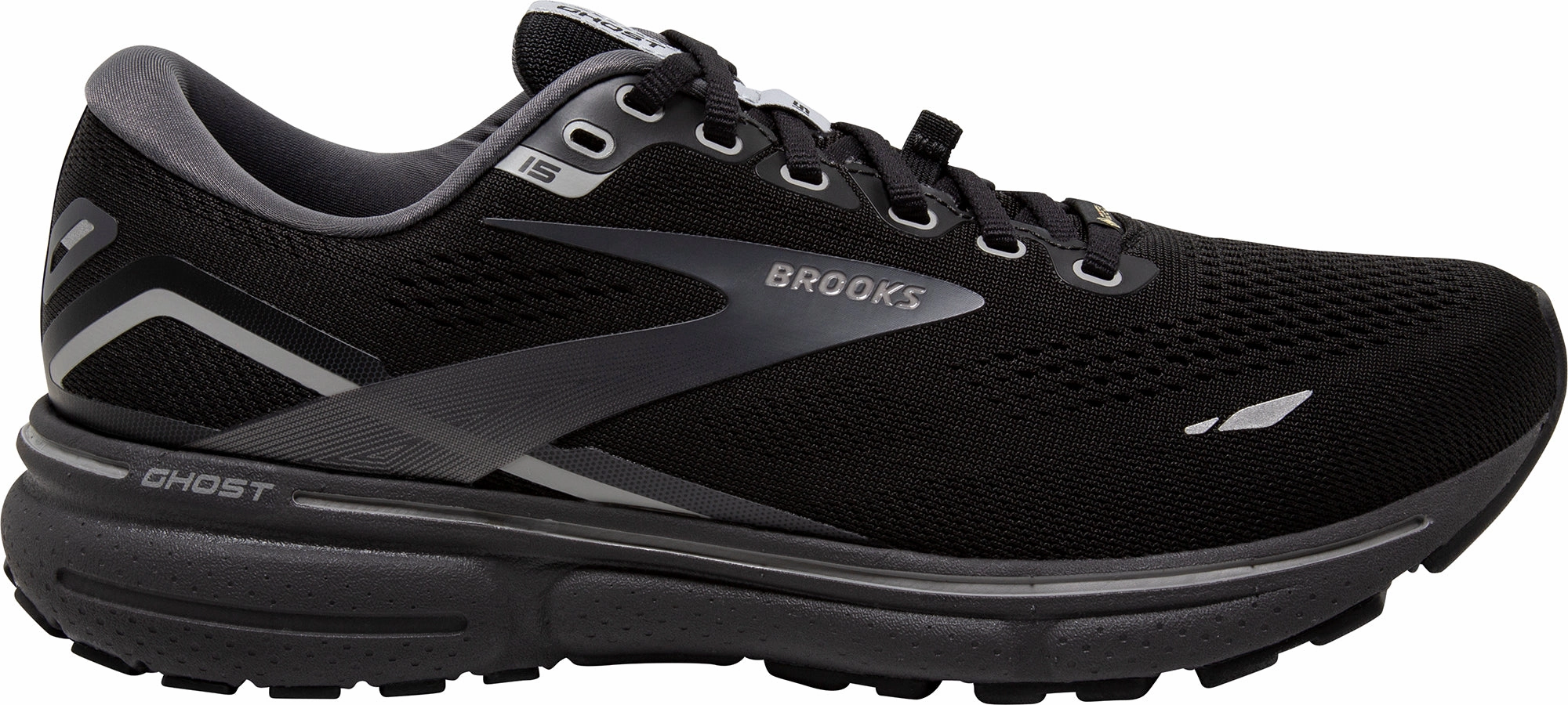 Brooks Ghost 15 GORE-TEX Womens Running Shoes - Black Brooks cushioned sneakers for distance running