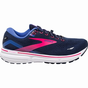 Brooks Ghost 15 GORE-TEX Womens Running Shoes - Navy Brooks cushioned sneakers for distance running