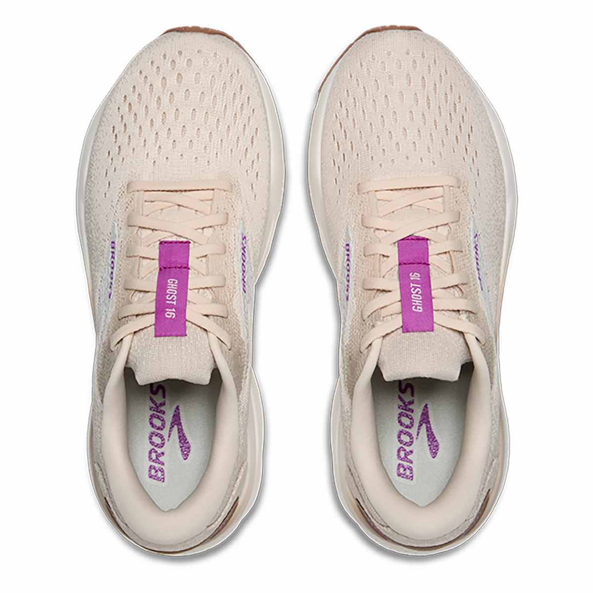 Brooks Ghost 16 - Almond Peach - Coconut - Purple Brooks performance running shoes
