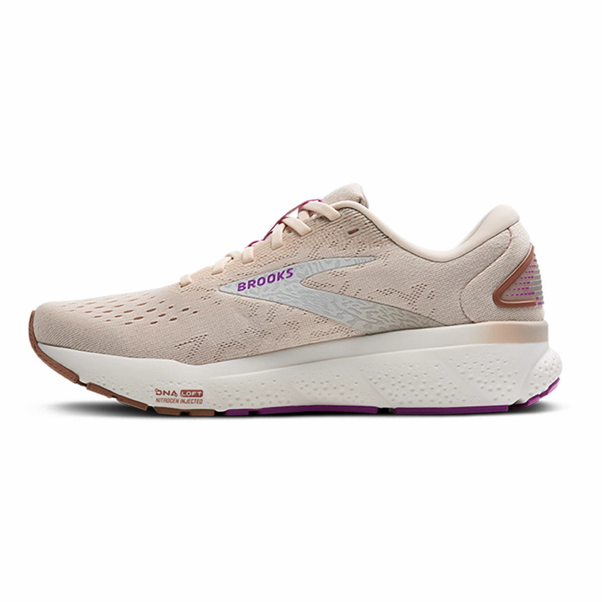 Brooks Ghost 16 - Almond Peach - Coconut - Purple Brooks performance running shoes