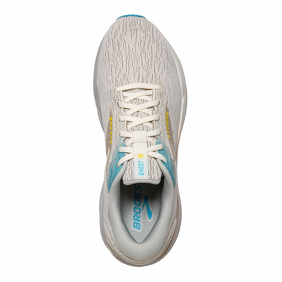 Brooks Ghost 16 - Coconut - Blue - Yellow Brooks performance running shoes