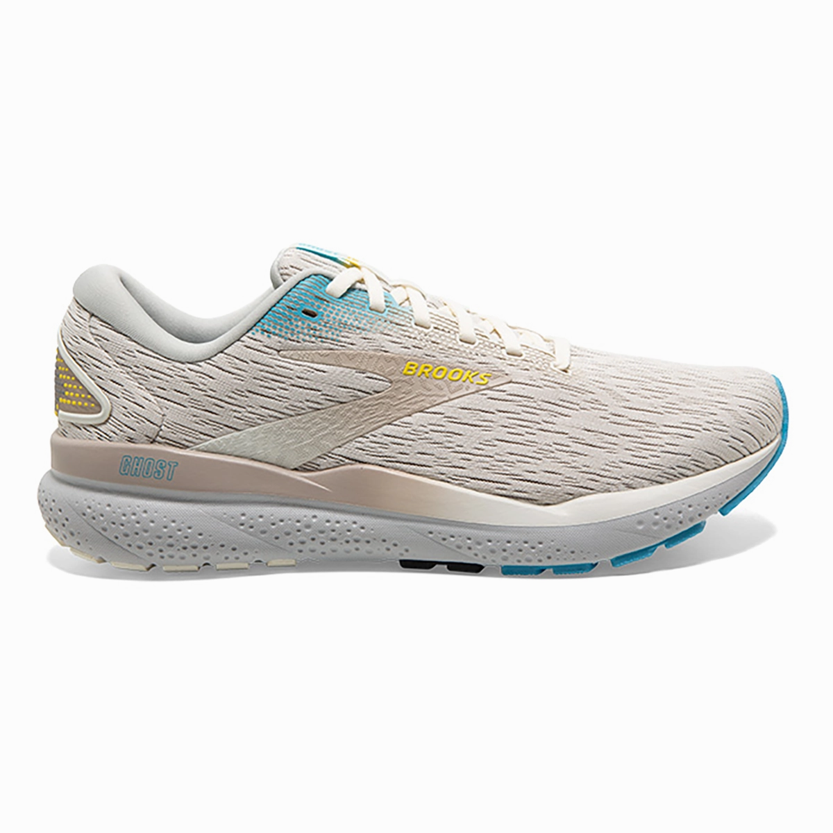 Brooks Ghost 16 - Coconut - Blue - Yellow Brooks running shoes with responsive cushioning