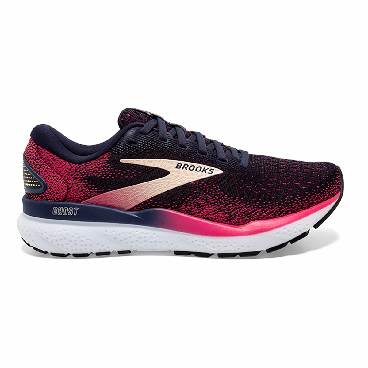 Brooks Ghost 16 - Peacoat - Raspberry - Apricot Brooks running shoes with responsive cushioning
