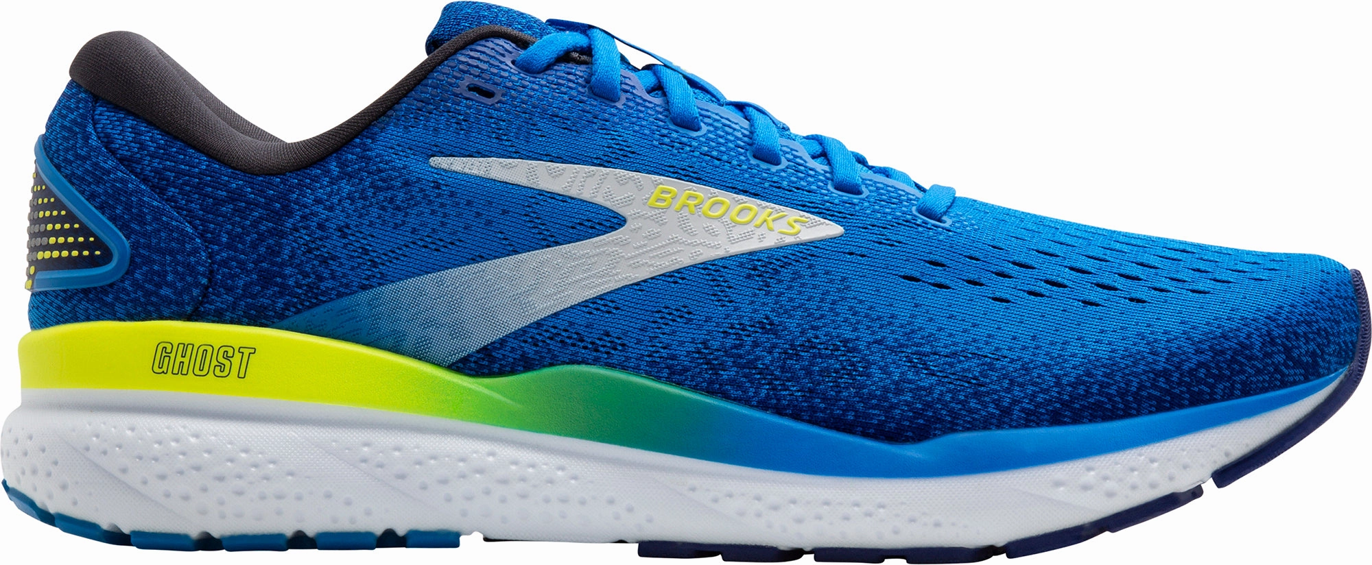 Brooks Ghost 16 Mens Running Shoes - Blue Brooks cushioned sneakers for distance running