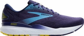 Brooks Ghost 16 Mens Running Shoes - Blue Brooks cushioned sneakers for distance running