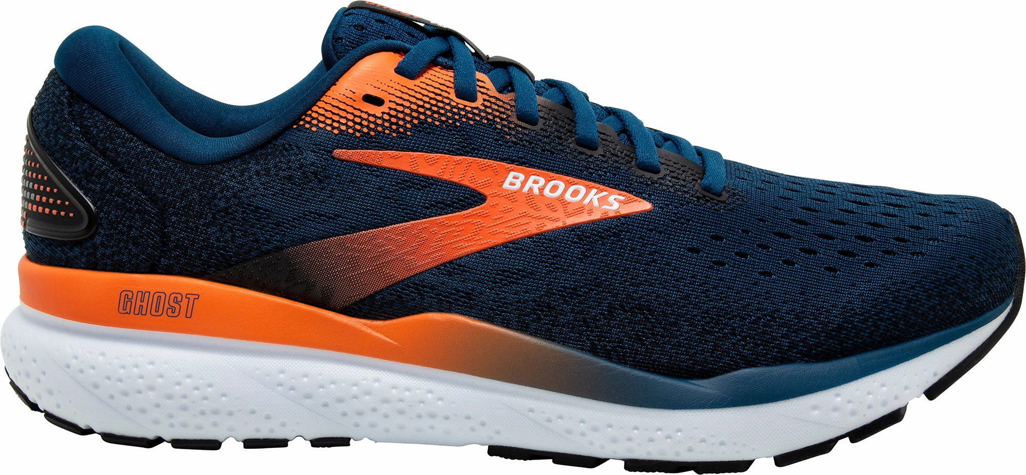 Brooks Ghost 16 Mens Running Shoes - Navy Brooks cushioned sneakers for distance running