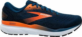 Brooks Ghost 16 Mens Running Shoes - Navy Brooks cushioned sneakers for distance running
