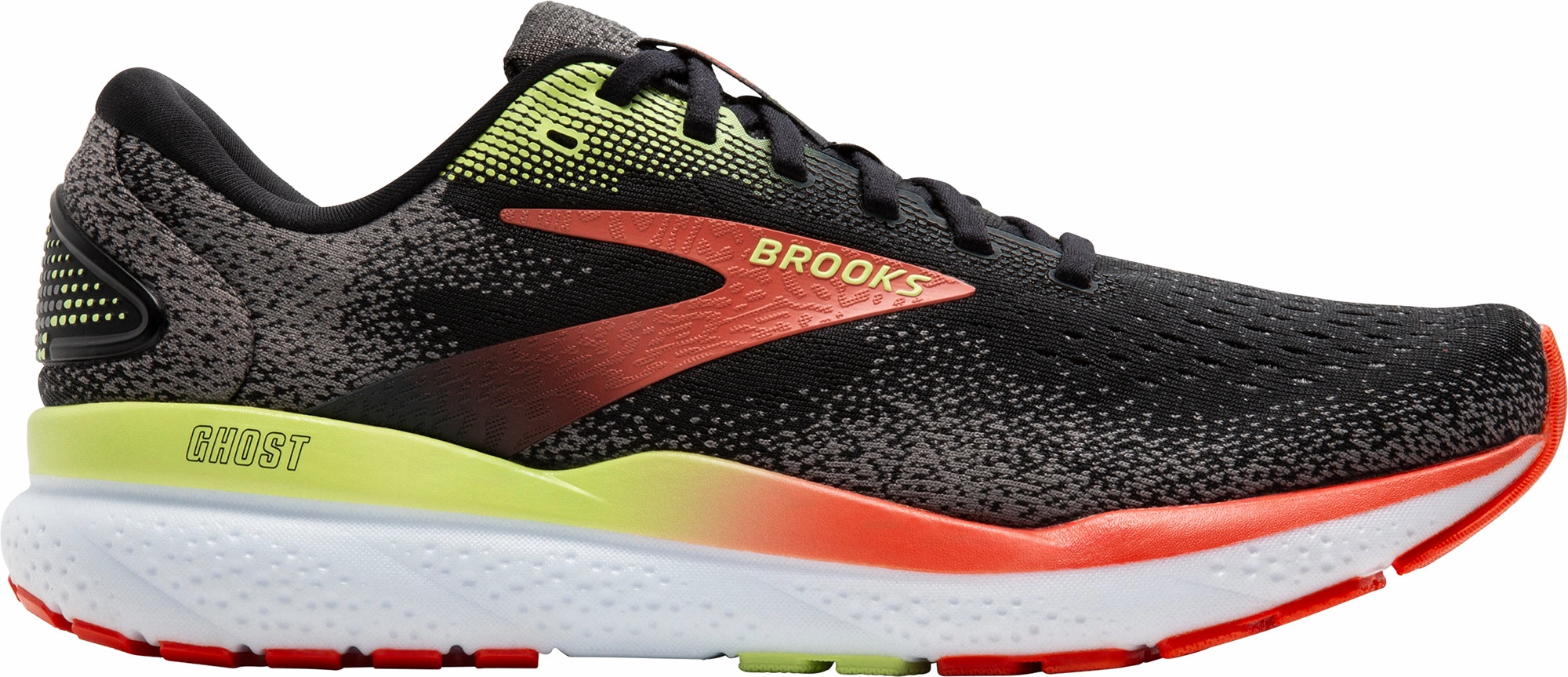 Brooks Ghost 16 WIDE FIT (2E) Mens Running Shoes - Black Brooks cushioned sneakers for distance running