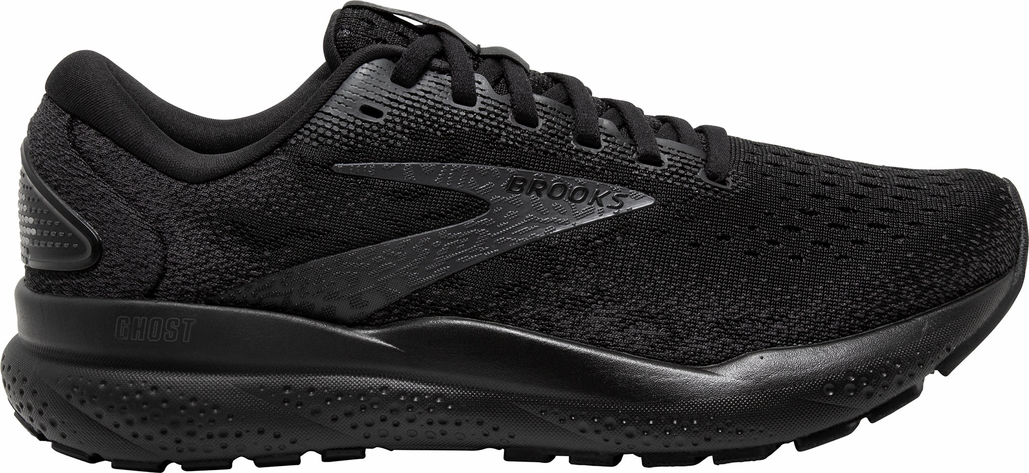 Brooks Ghost 16 WIDE FIT (2E) Mens Running Shoes - Black Brooks breathable running shoes for performance