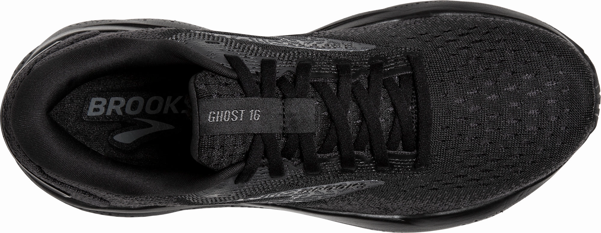 Brooks Ghost 16 WIDE FIT (2E) Mens Running Shoes - Black Training Sneakers