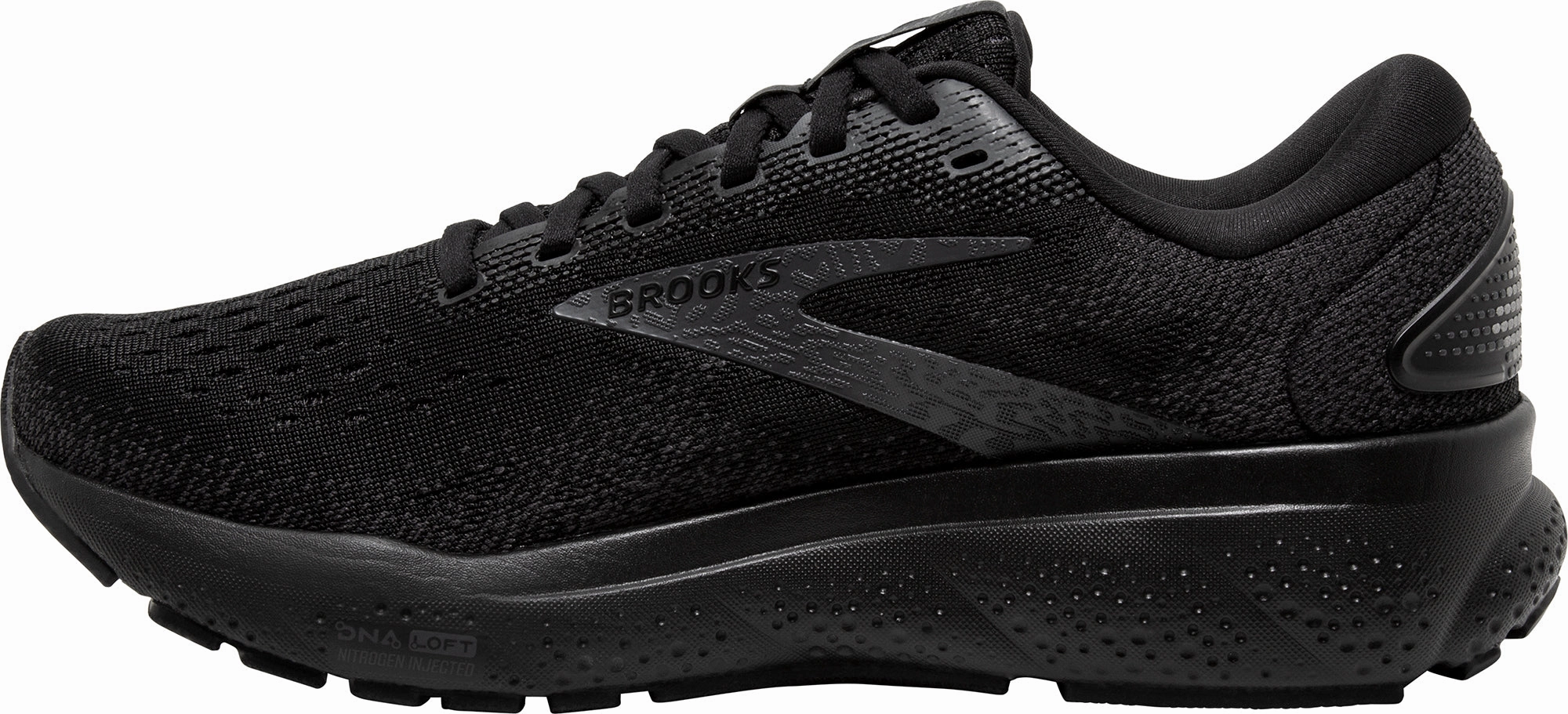 Brooks Ghost 16 WIDE FIT (2E) Mens Running Shoes - Black Training Sneakers
