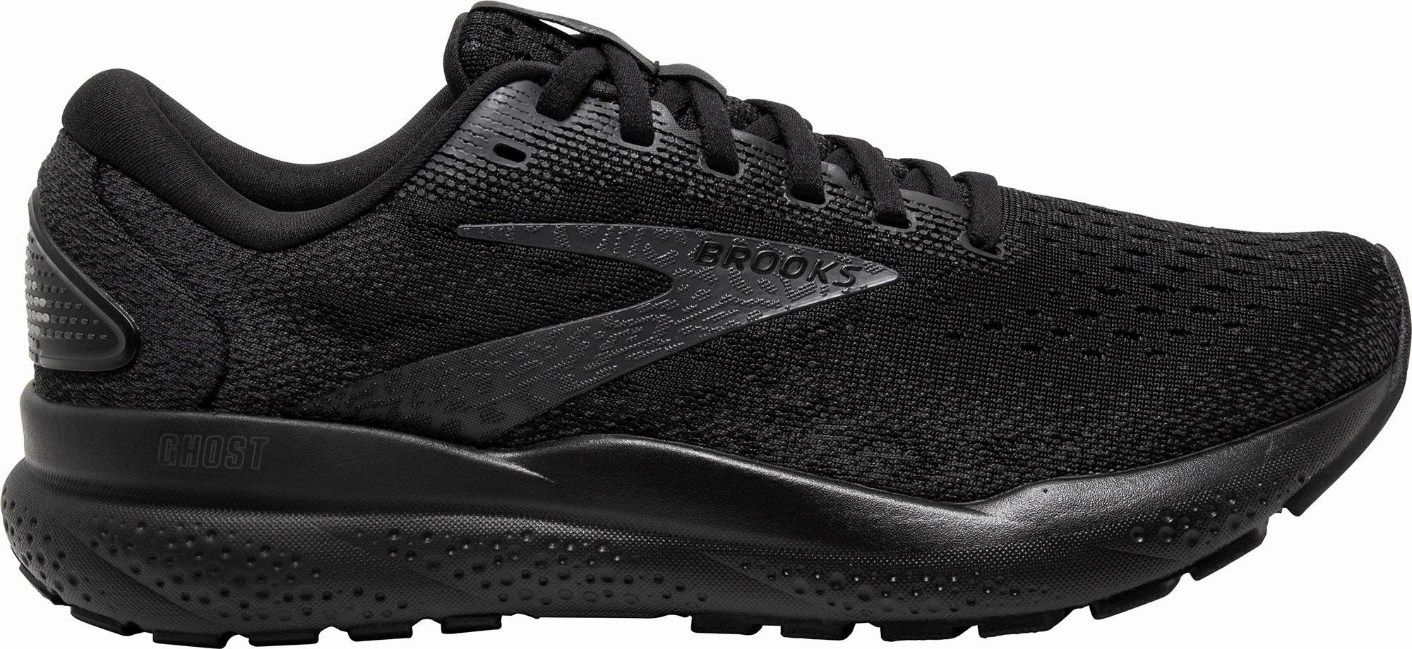 Brooks Ghost 16 WIDE FIT Womens Running Shoes - Black Brooks cushioned sneakers for distance running