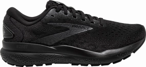 Brooks Ghost 16 WIDE FIT Womens Running Shoes - Black Brooks cushioned sneakers for distance running