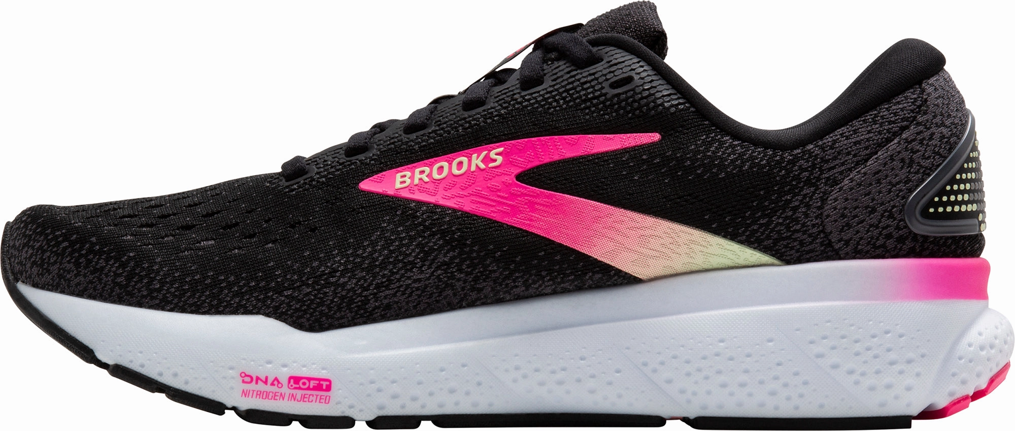 Brooks Ghost 16 WIDE FIT Womens Running Shoes - Black Training Sneakers