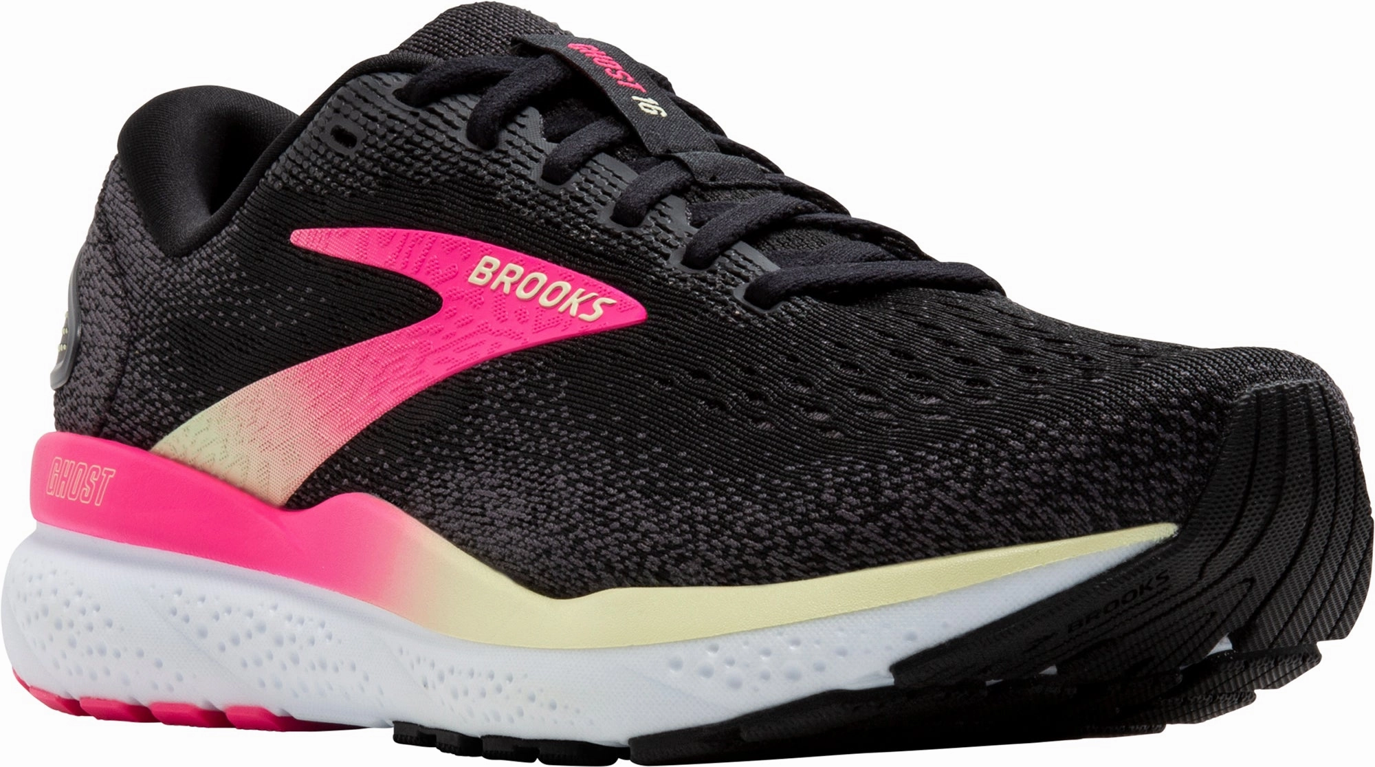Brooks Ghost 16 WIDE FIT Womens Running Shoes - Black Training Sneakers