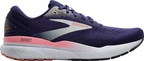 Brooks Ghost 16 Womens Running Shoes - Blue Brooks cushioned sneakers for distance running