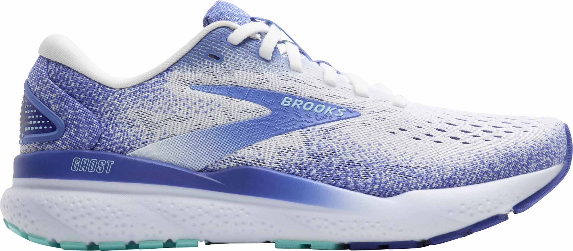 Brooks Ghost 16 Womens Running Shoes - White Brooks breathable running shoes for performance