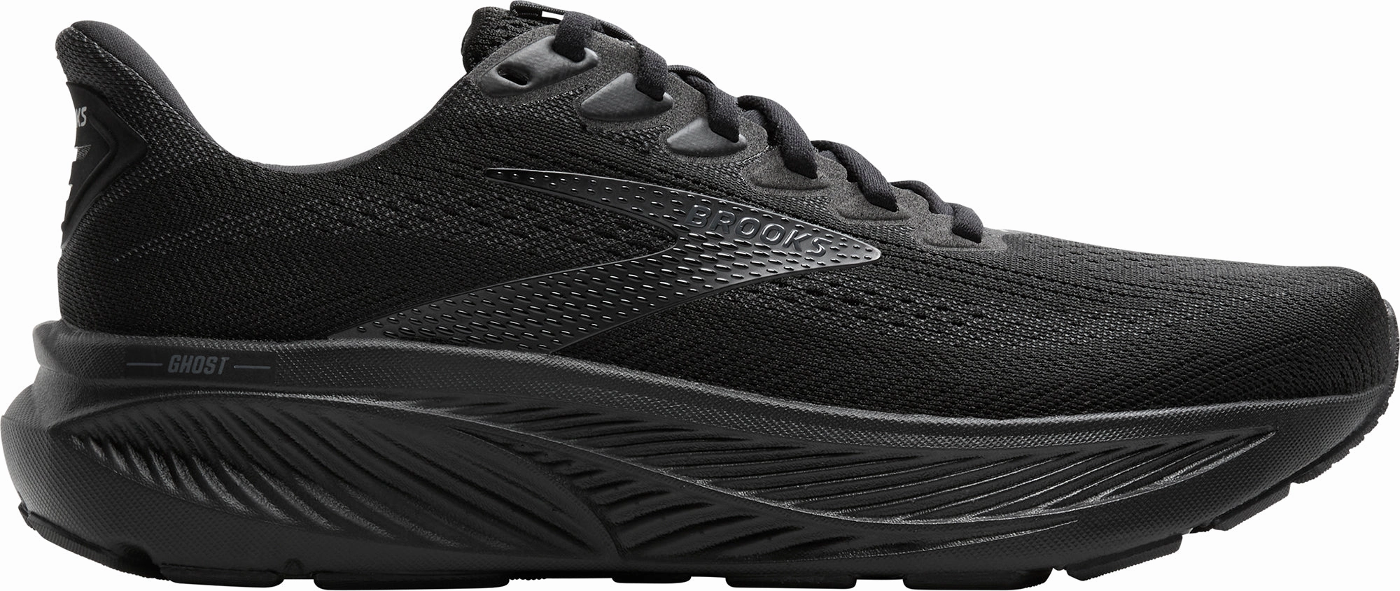 Brooks Ghost 17 WIDE FIT (2E) Mens Running Shoes - Black Brooks cushioned sneakers for distance running