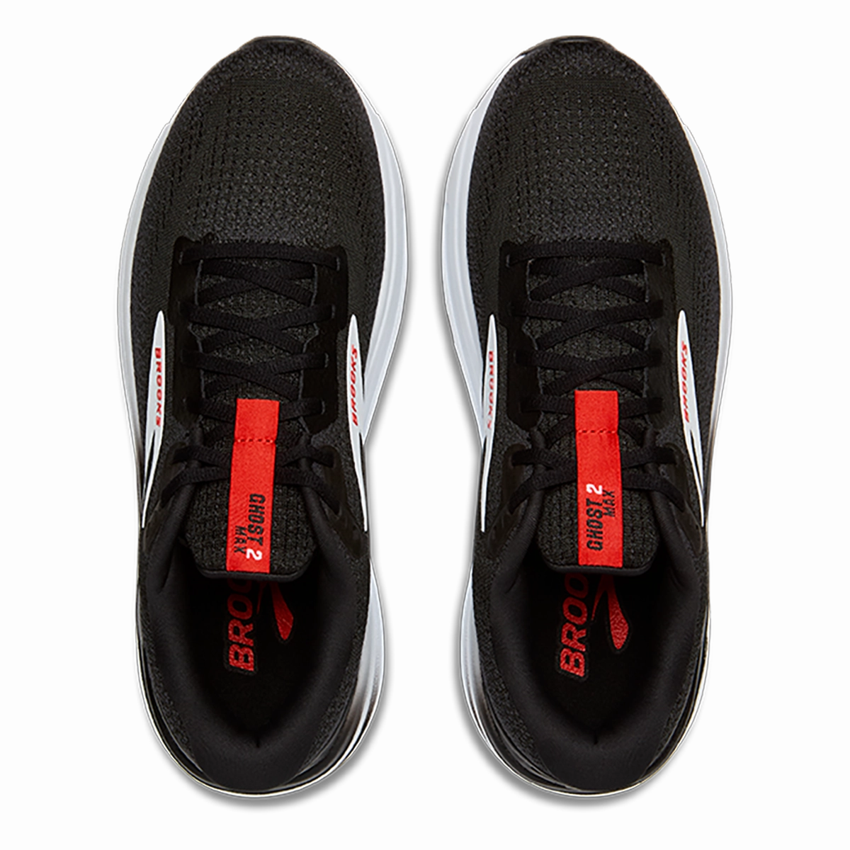 Brooks Ghost Max 2 - Black - White - Fiery Red Brooks performance running shoes