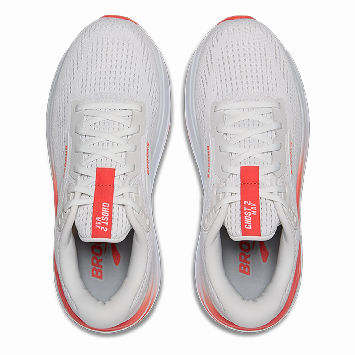 Brooks Ghost Max 2 - White - Hot Coral Brooks performance running shoes