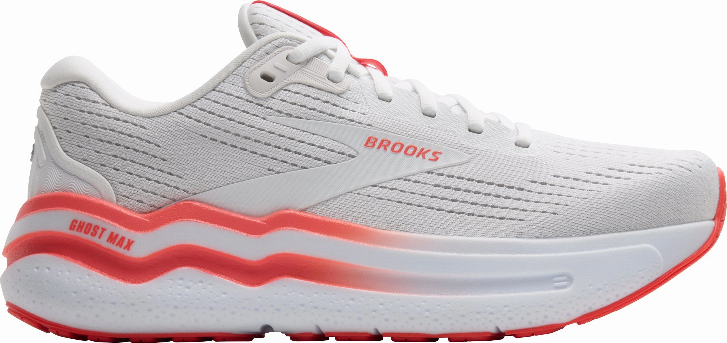 Brooks Ghost Max 2 Womens Running Shoes - White Brooks cushioned sneakers for distance running