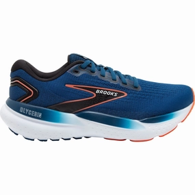 Brooks Glycerin 21 WIDE FIT Mens Running Shoes - Blue Brooks cushioned sneakers for distance running