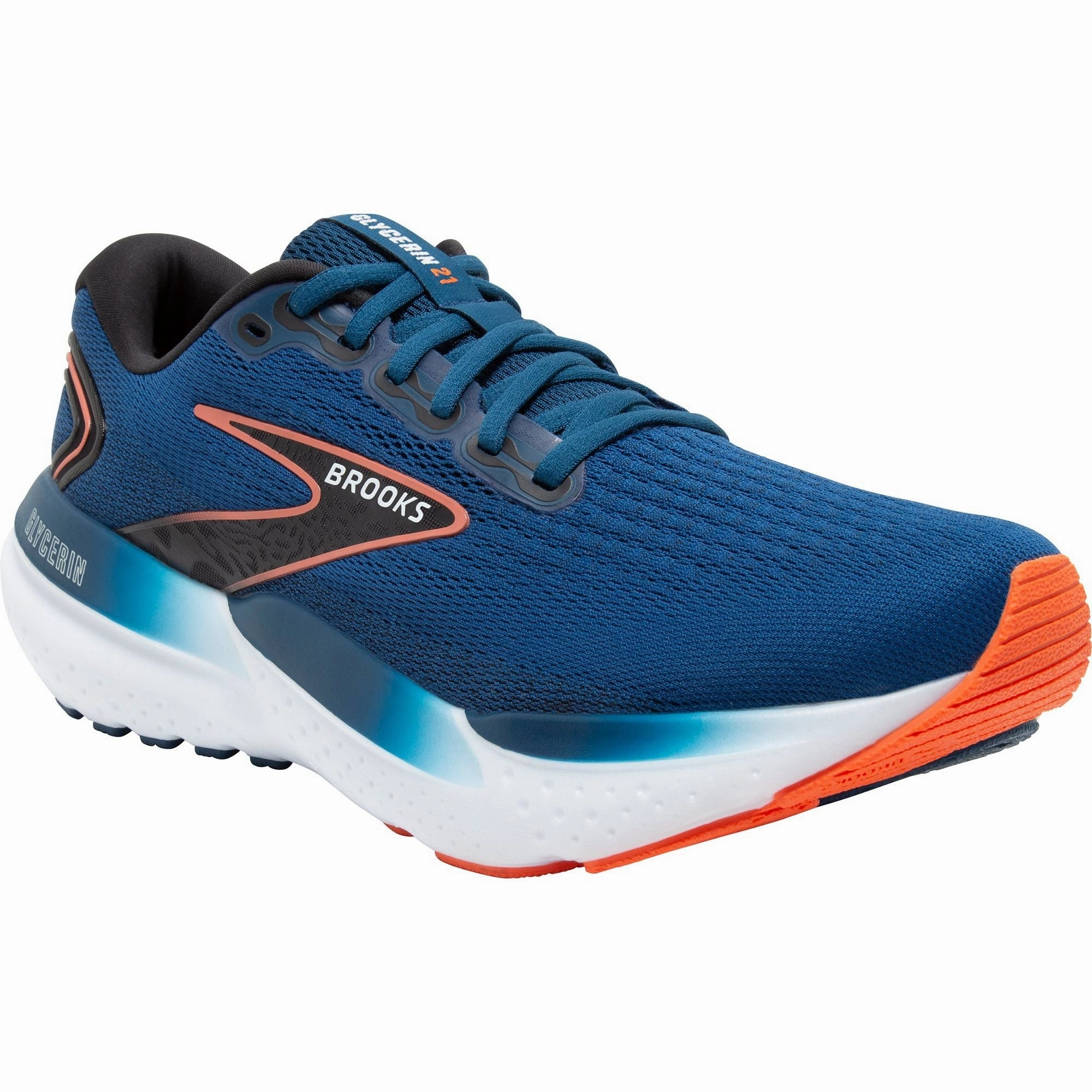 Brooks Glycerin 21 WIDE FIT Mens Running Shoes - Blue Distance Runners