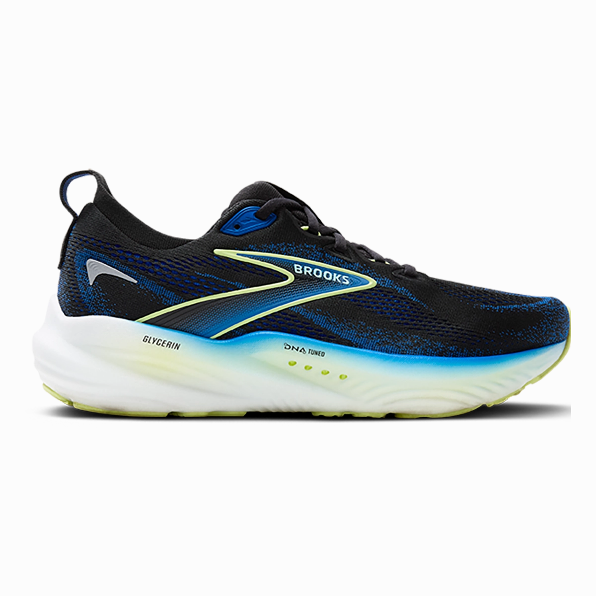 Brooks Glycerin 22 Black - Cobalt - Neo Yellow Brooks running shoes with responsive cushioning