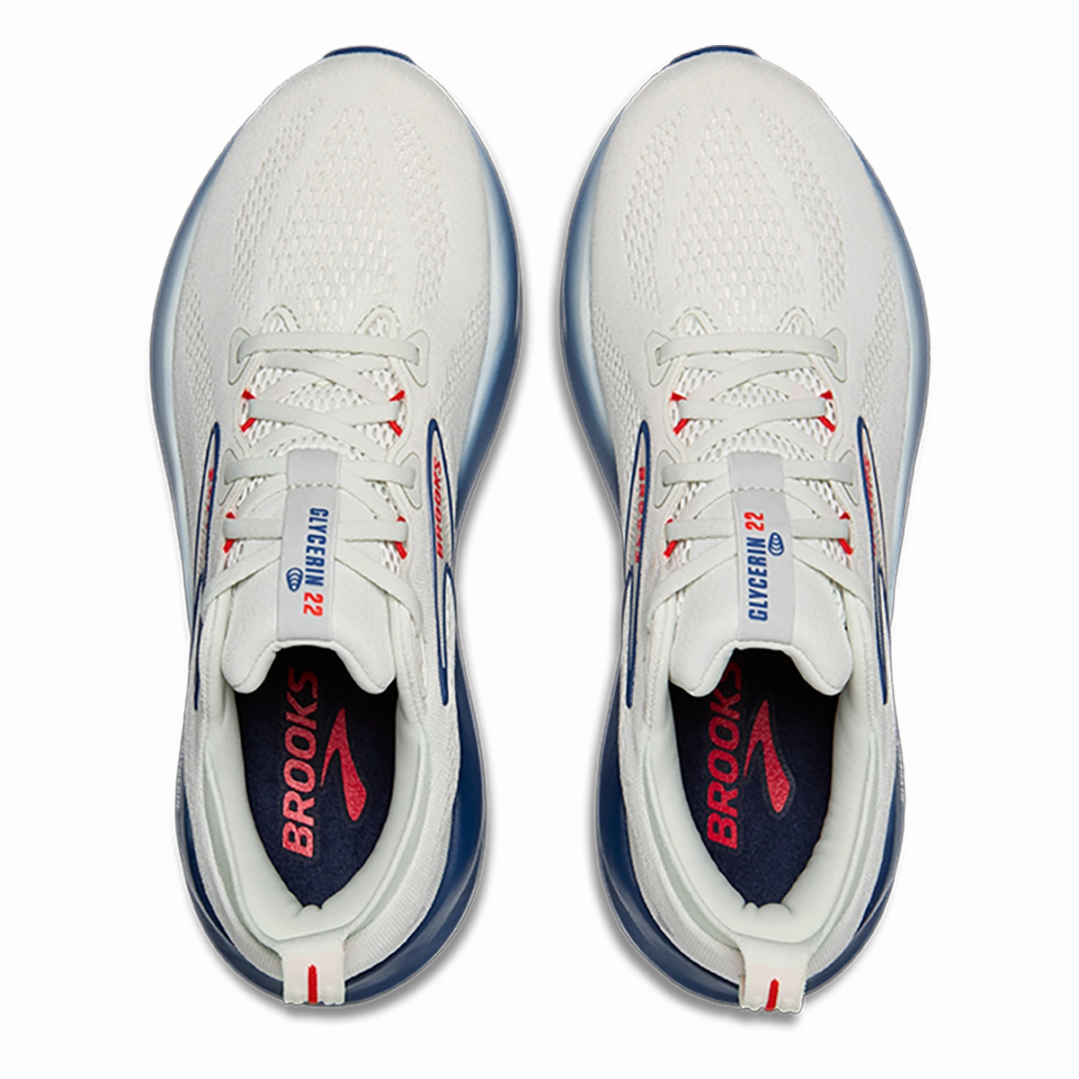 Brooks Glycerin 22 Gray - Navy Peony - Fiery Red Brooks performance running shoes