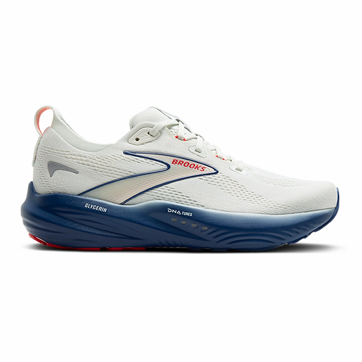 Brooks Glycerin 22 Gray - Navy Peony - Fiery Red Brooks running shoes with responsive cushioning