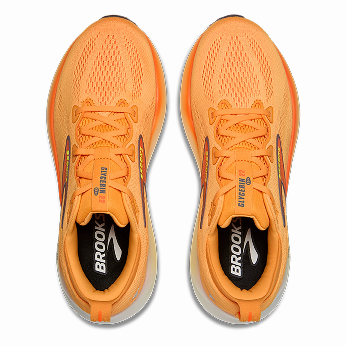 Brooks Glycerin 22 Orange - Nightlife - White Brooks performance running shoes