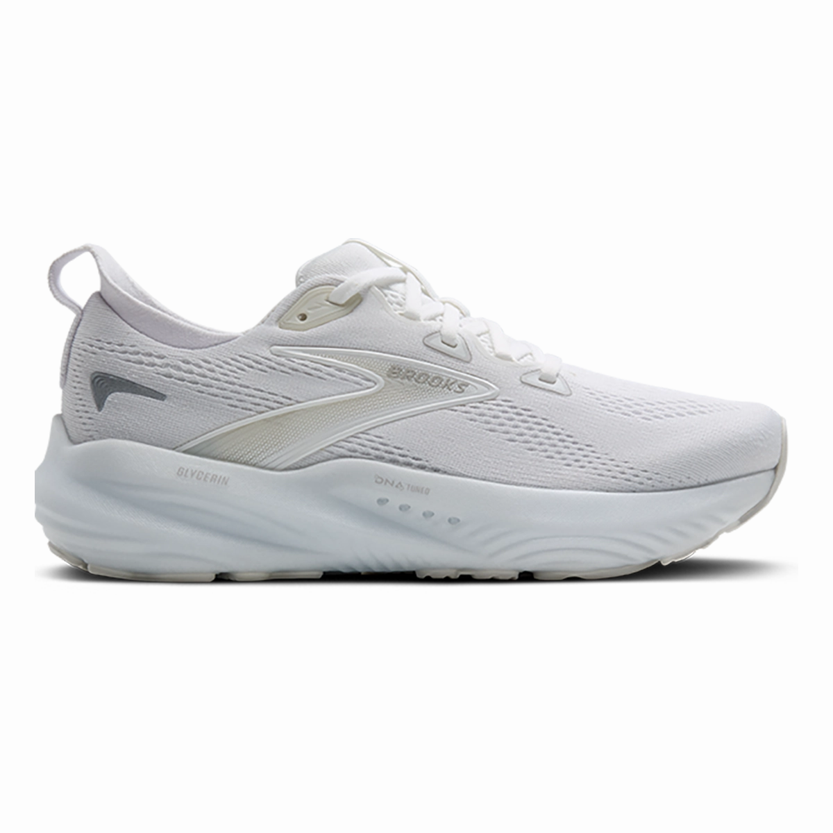 Brooks Glycerin 22 White - White - Grey Brooks running shoes with responsive cushioning