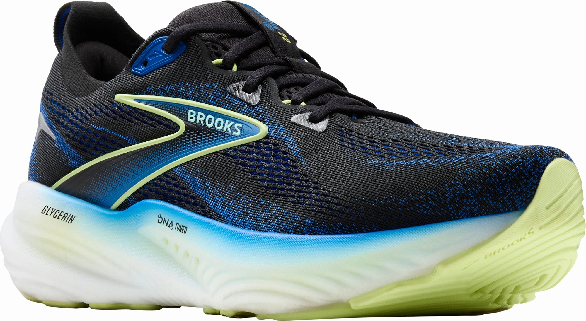 Brooks Glycerin 22 WIDE FIT Mens Running Shoes - Black Training Sneakers