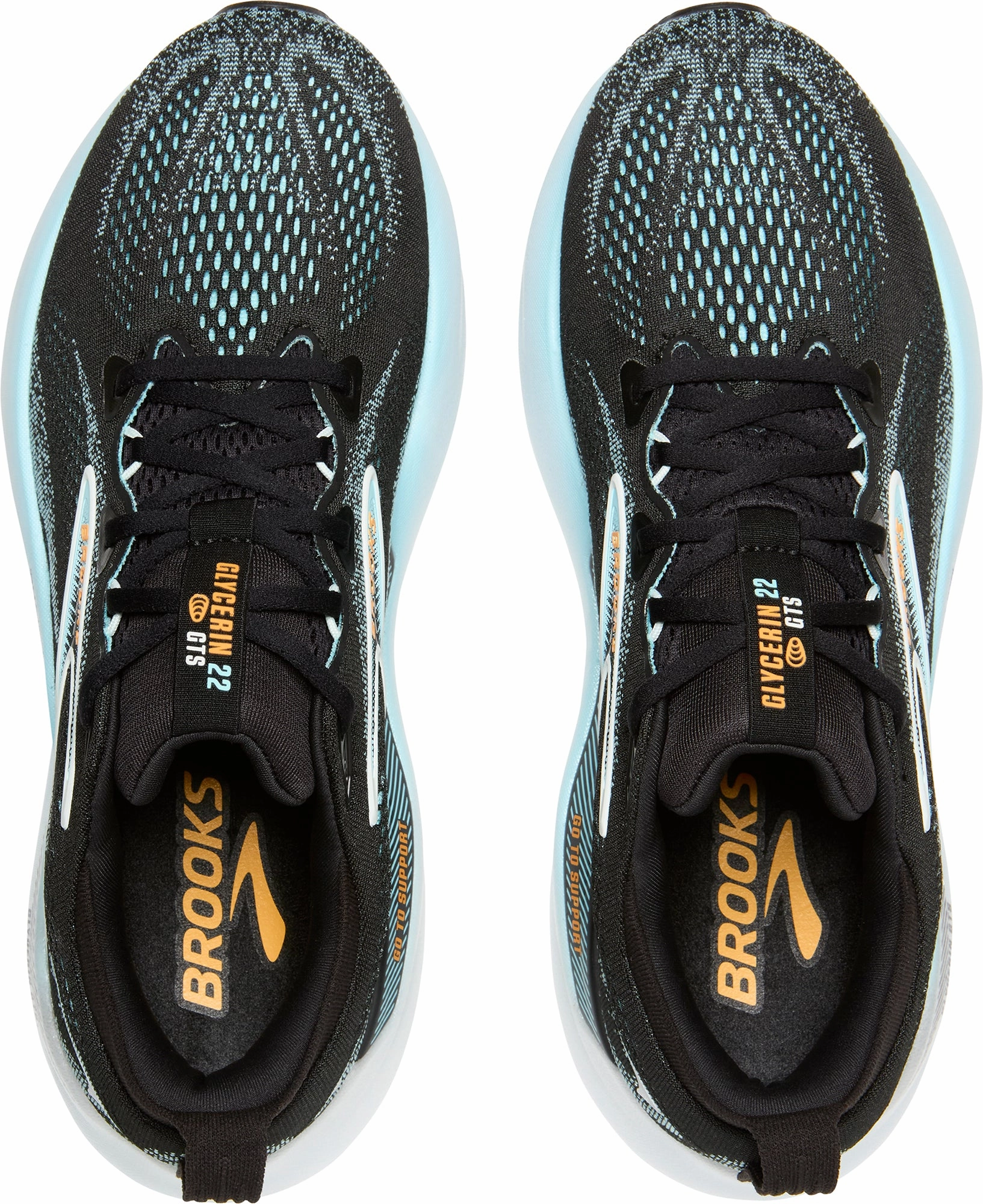 Brooks Glycerin GTS 22 Mens Running Shoes - Black Training Sneakers