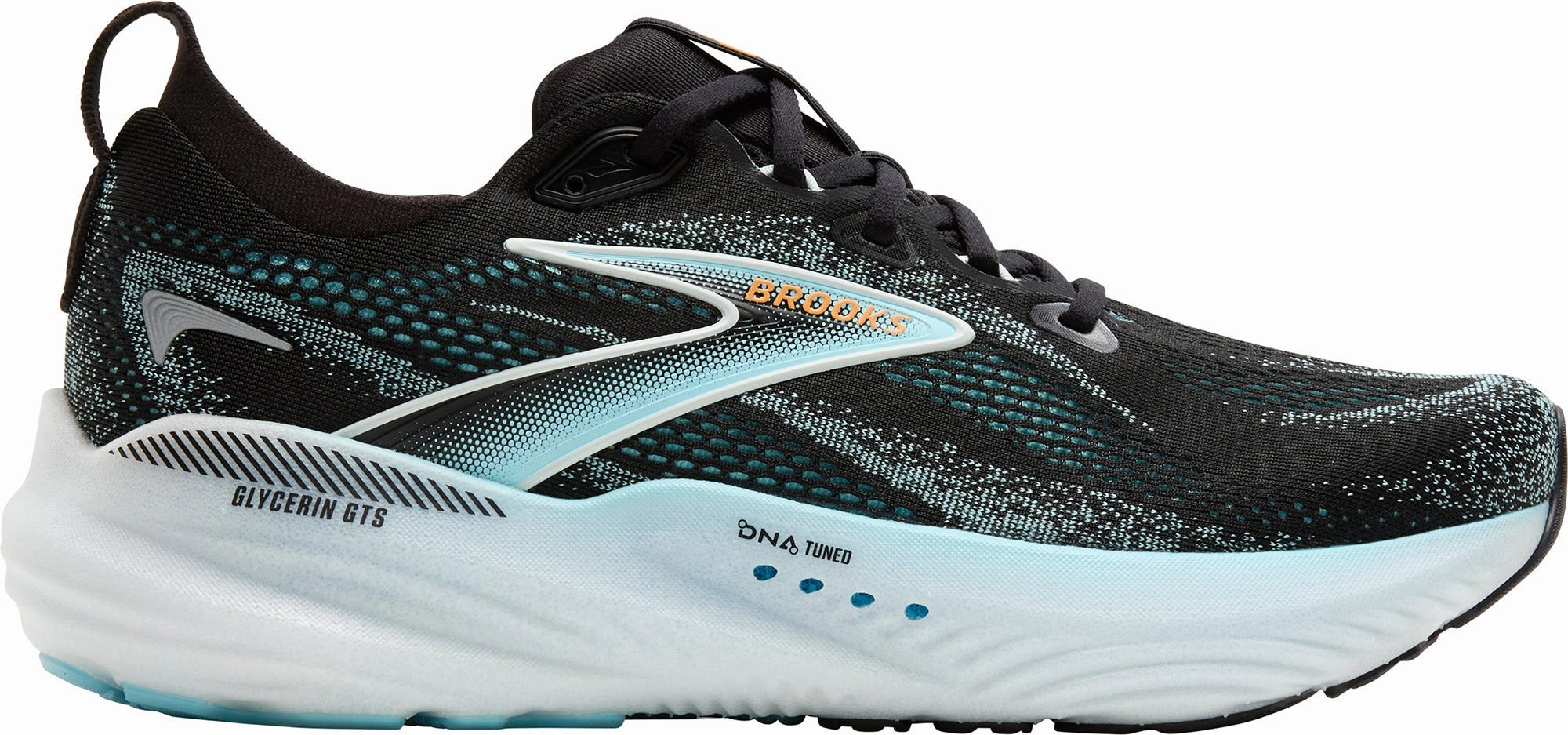 Brooks Glycerin GTS 22 Mens Running Shoes - Black Brooks breathable running shoes for performance