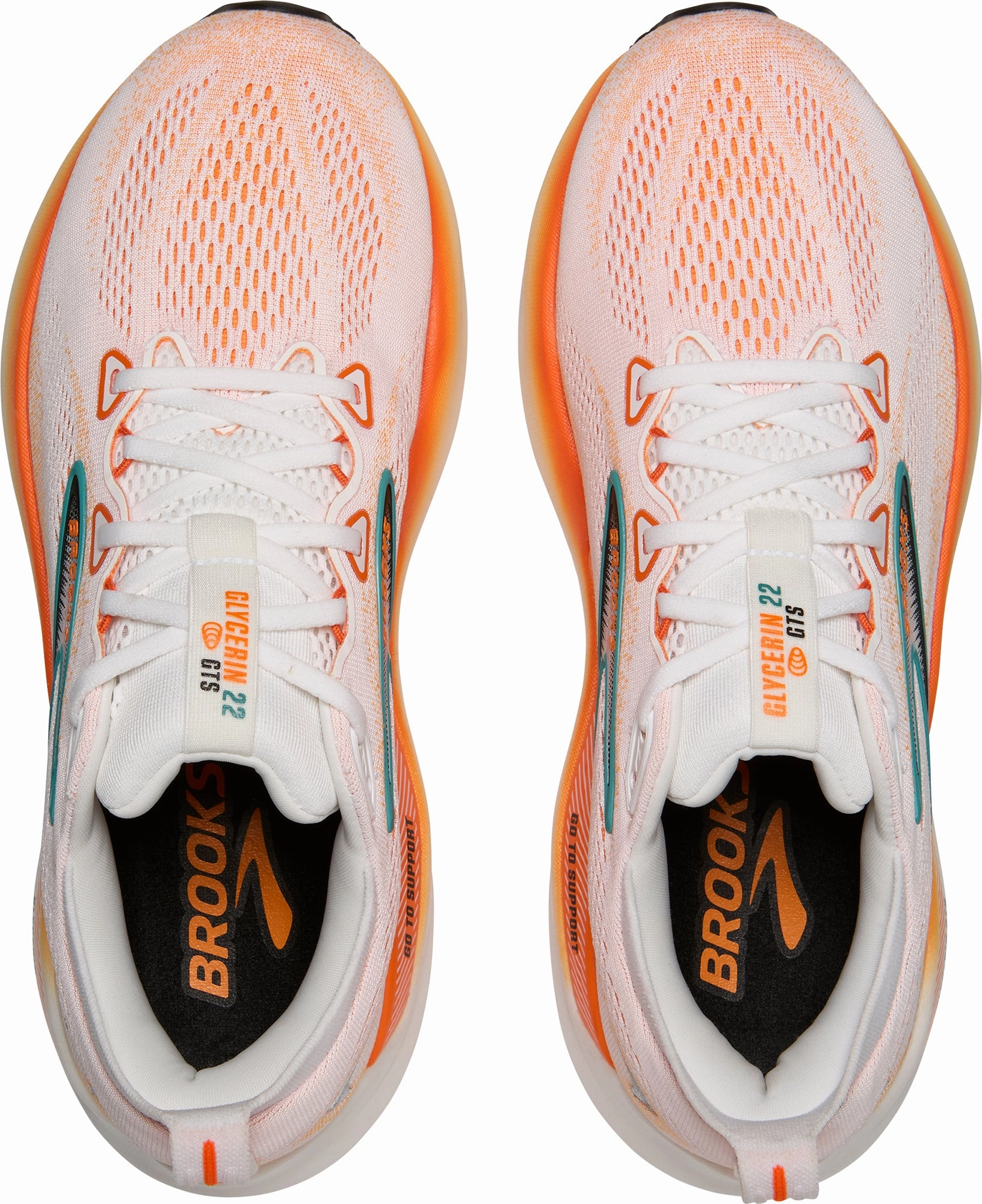 Brooks Glycerin GTS 22 Mens Running Shoes - Orange Training Sneakers