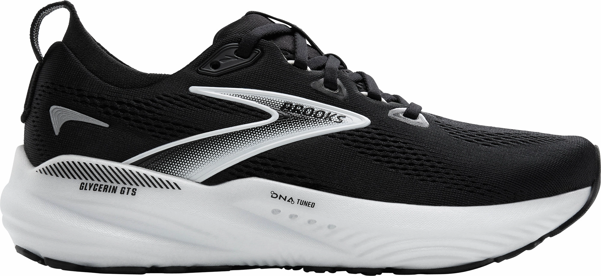 Brooks Glycerin GTS 22 WIDE FIT Womens Running Shoes - Black Brooks cushioned sneakers for distance running