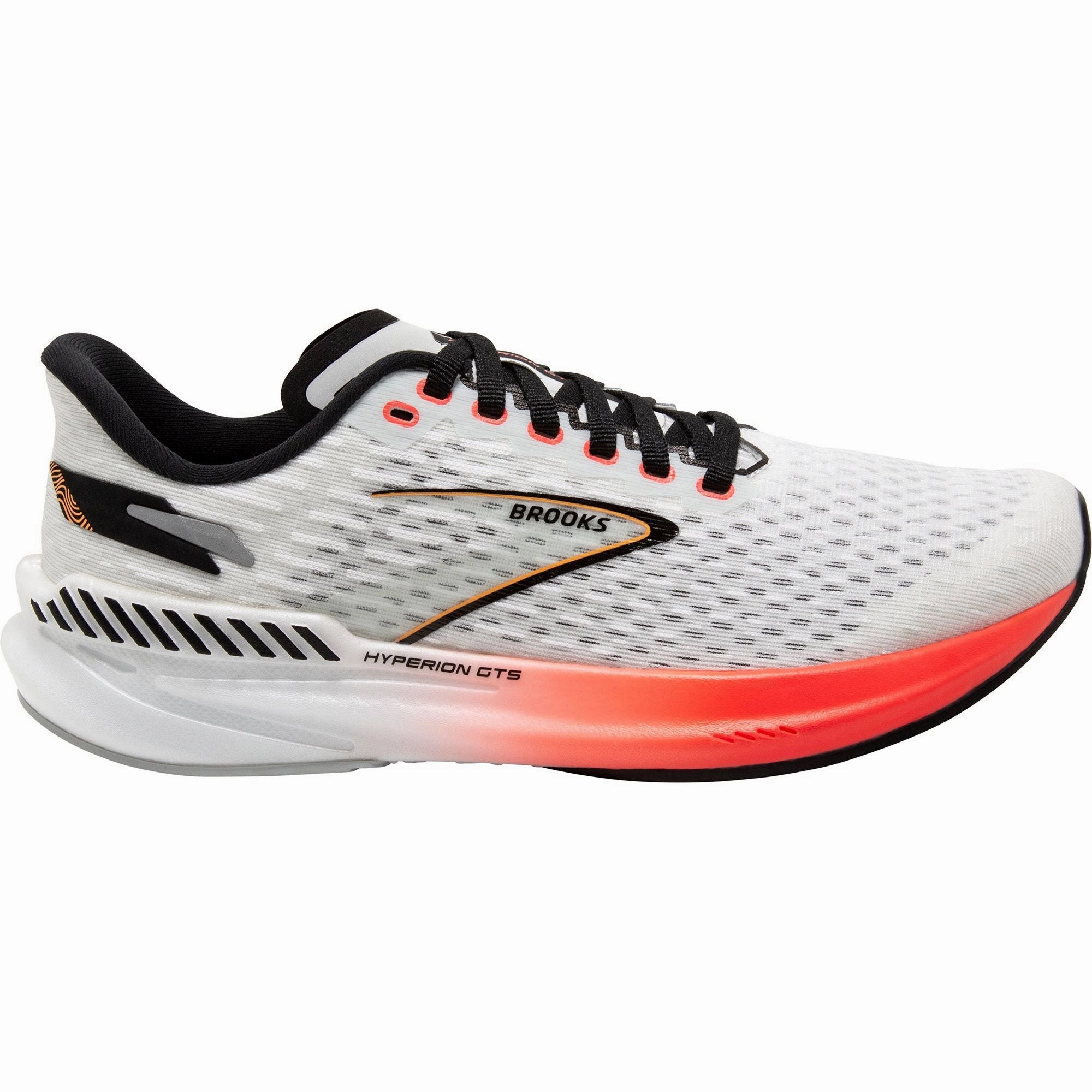 Brooks Hyperion GTS Mens Running Shoes - White Brooks cushioned sneakers for distance running