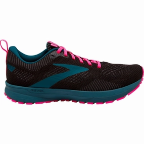Brooks Revel 5 Womens Running Shoes - Black Brooks cushioned sneakers for distance running