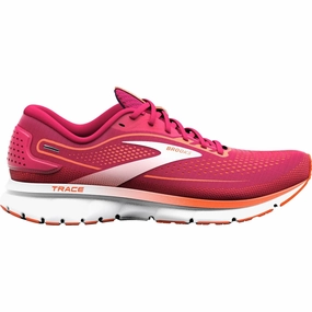 Brooks Trace 2 Womens Running Shoes - Pink Brooks cushioned sneakers for distance running