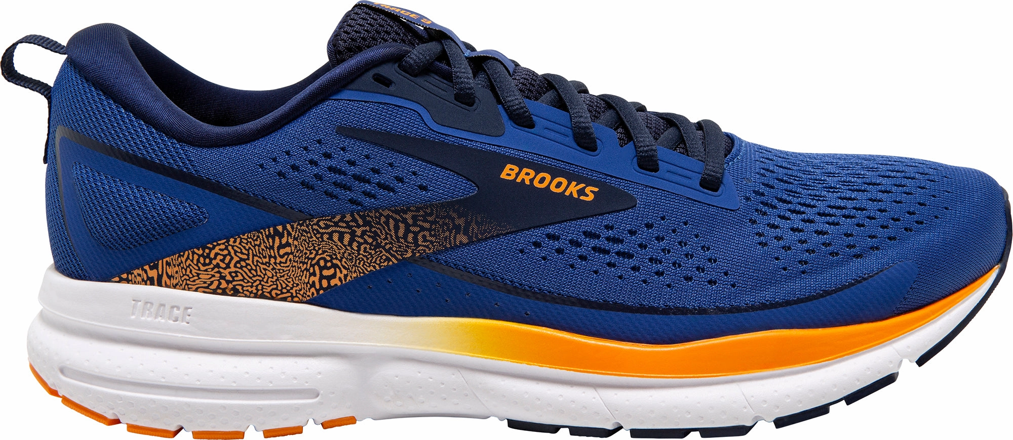 Brooks Trace 3 Mens Running Shoes - Blue Brooks cushioned sneakers for distance running