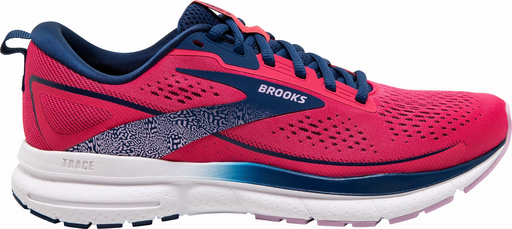Brooks Trace 3 Womens Running Shoes - Pink Brooks cushioned sneakers for distance running
