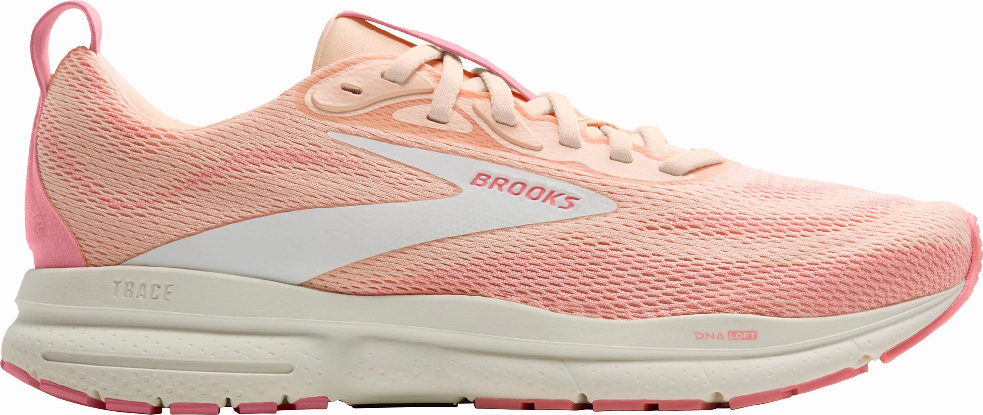 Brooks Trace 4 Womens Running Shoes - Pink Brooks cushioned sneakers for distance running