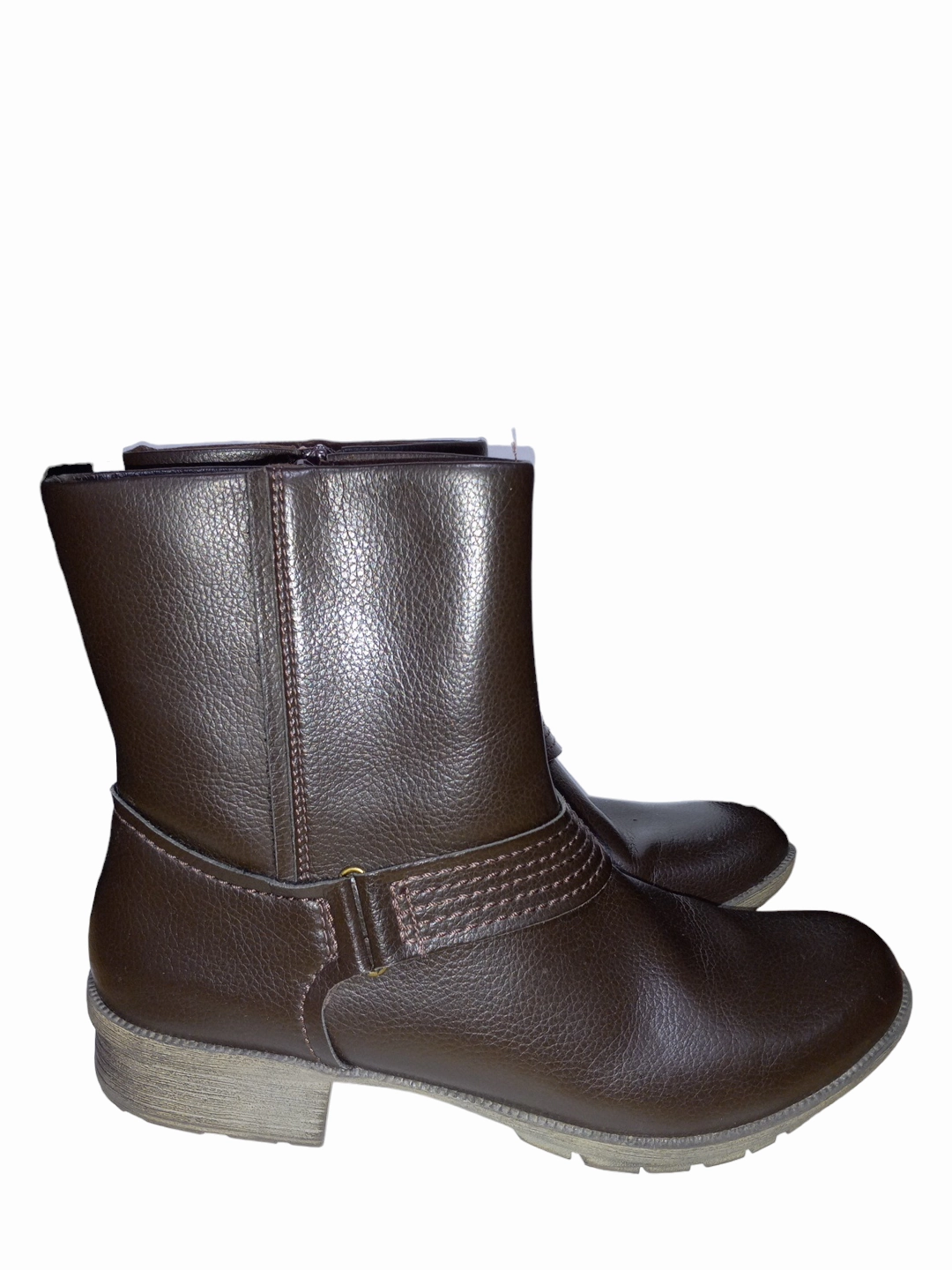 Brown Boots Ankle Flats Clarks, Size 9.5 Leather Footwear