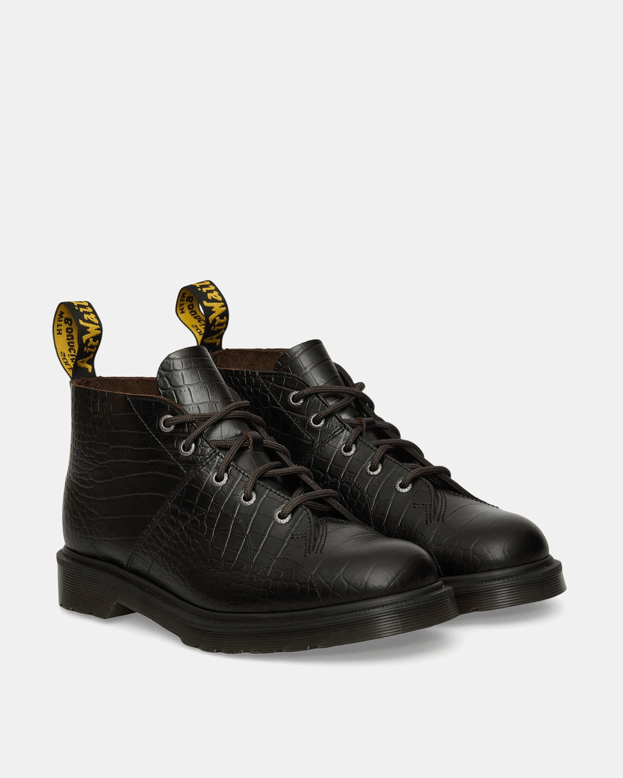 Church Crocodile Analine Leather Ankle Boots Dark Brown Smooth Leather Boots
