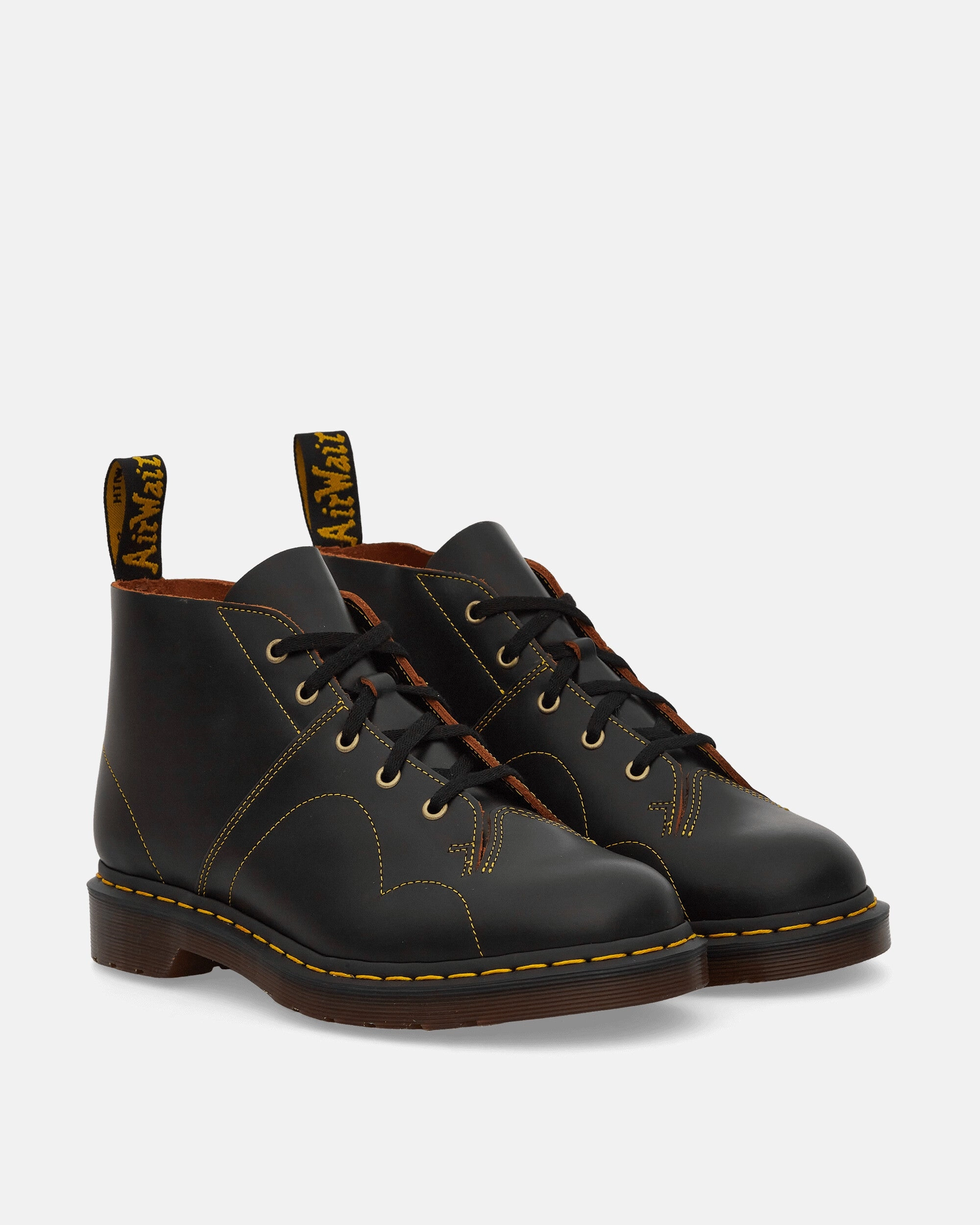Church Leather Monkey Boots Black Smooth Leather Boots
